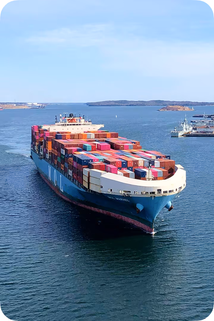Container ship on water